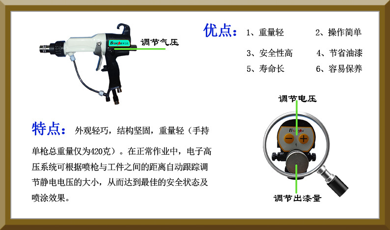 博士達水性漆靜電噴槍優(yōu)點省油漆易保養(yǎng)